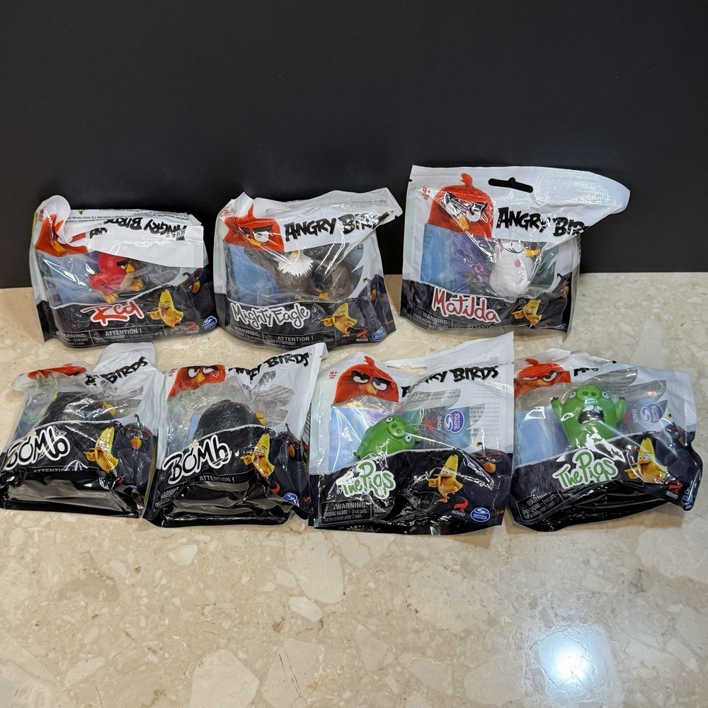 2016 Rovio Spin Master Angry Birds Figures NEW SEALED Set Lot of 7